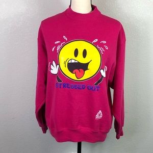 Vintage 90’s Stressed Out Smiley Face Sweatshirt